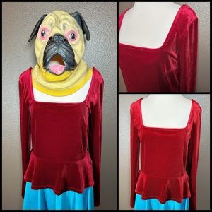 LEITH, velvet, peplum top!!